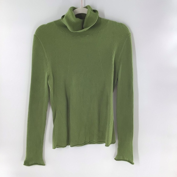 Maeve green ribbed turtleneck - Size Large - Picture 1 of 7
